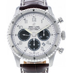 Montre d'occasion Breitling Navitimer homme chronographe automatique acier bracelet cuir marron - vue 1