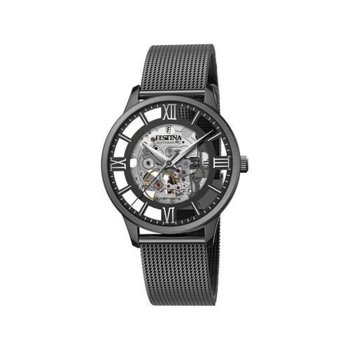 Montre Festina homme automatique bracelet acier noir