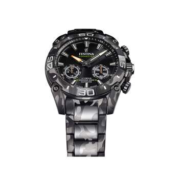 Montre Festina homme connectée bracelet acier motif camouflage