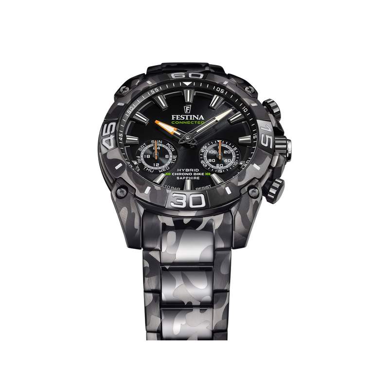 Montre Festina homme connectée bracelet acier motif camouflage - vue 4