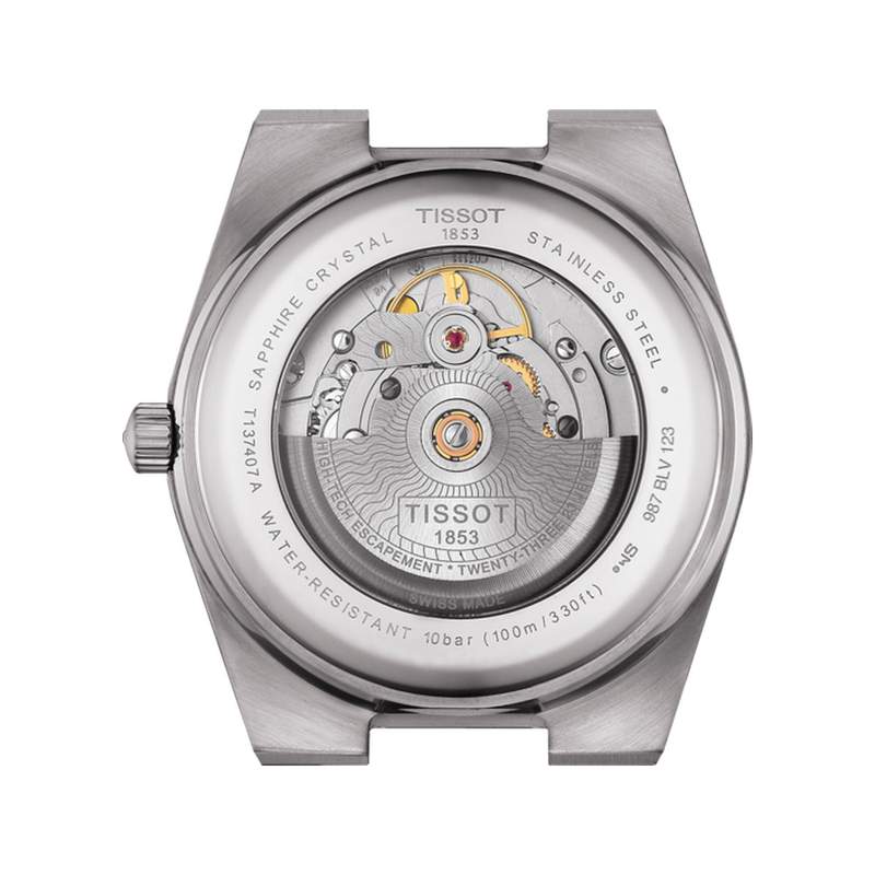 Montre TISSOT T-CLASSIC PRX POWERMATIC 80 homme automatique cadran noir bracelet inoxydable - vue 3