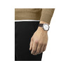 Montre TISSOT T-CLASSIC DREAM homme cadran blanc bracelet cuir brun - vue Vporté 1