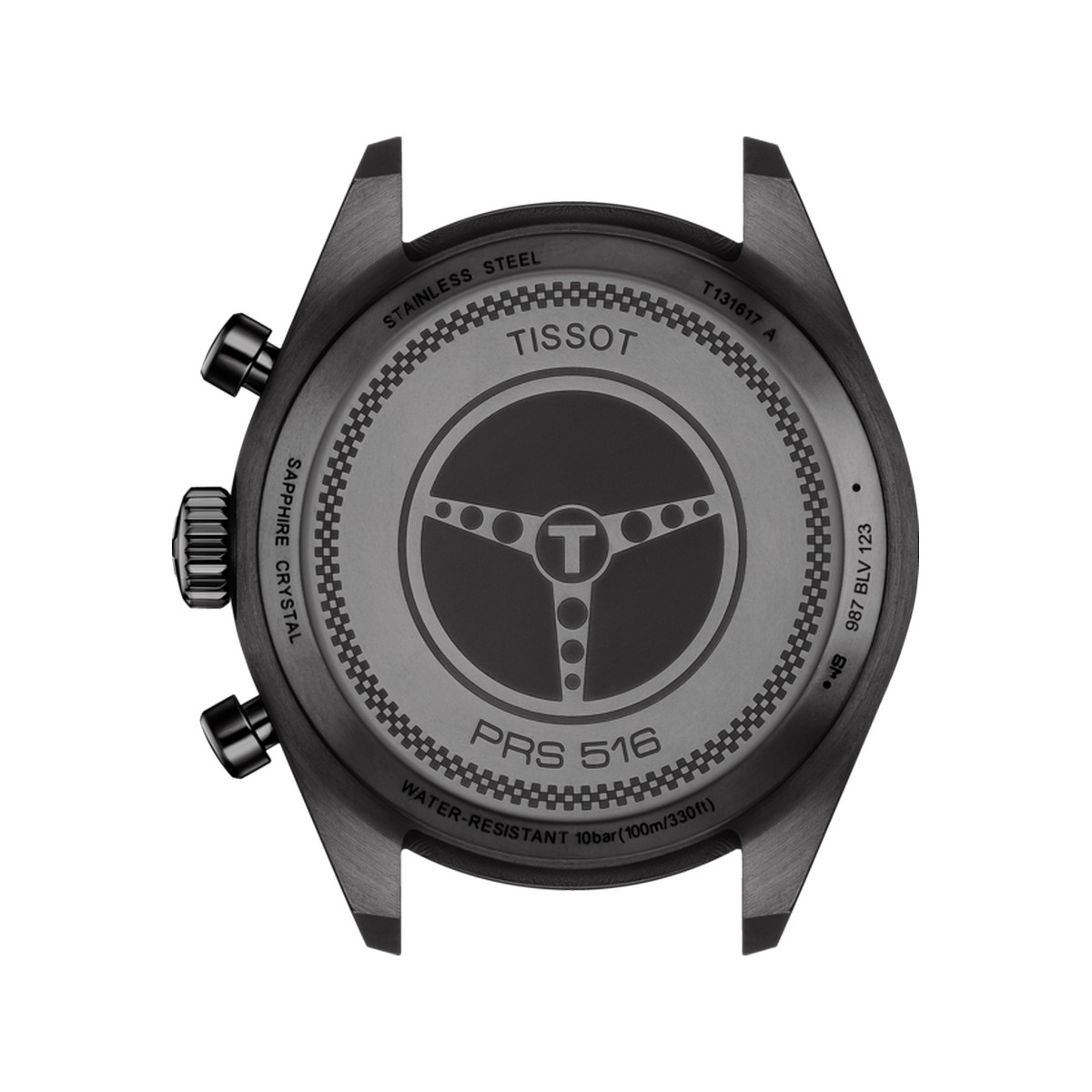 Montre Tissot homme chronographe acier bracelet cuir noir - vue 3