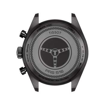 Tissot herenhorloge in roestvrij staal met zwarte leren band