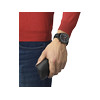 Montre Tissot homme chronographe acier bracelet cuir noir - vue Vporté 1