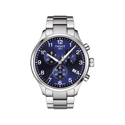 Montre TISSOT T-SPORT CHRONO XL homme cadran bleu bracelet acier inoxydable