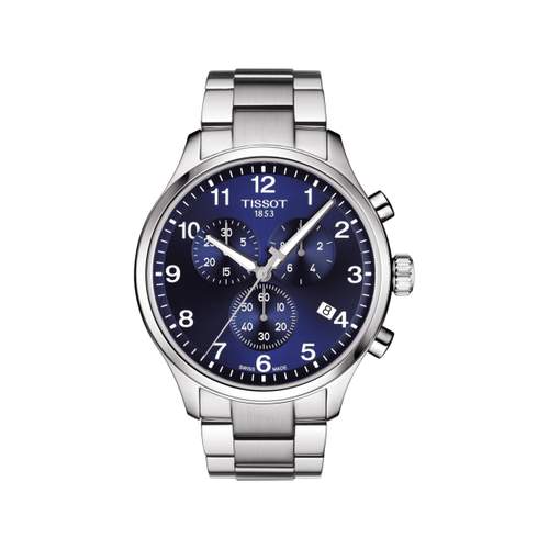 Montre TISSOT T-SPORT CHRONO XL homme cadran bleu bracelet acier inoxydable