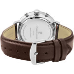 Pierre Lannier men's stainless steel watch with brown leather strap - view 3