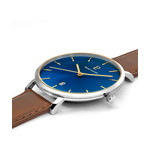 Montre Pierre Lannier homme acier bracelet cuir marron - vue 2