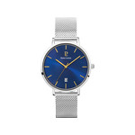 Montre Pierre Lannier homme acier bracelet maille milanaise - vue 1