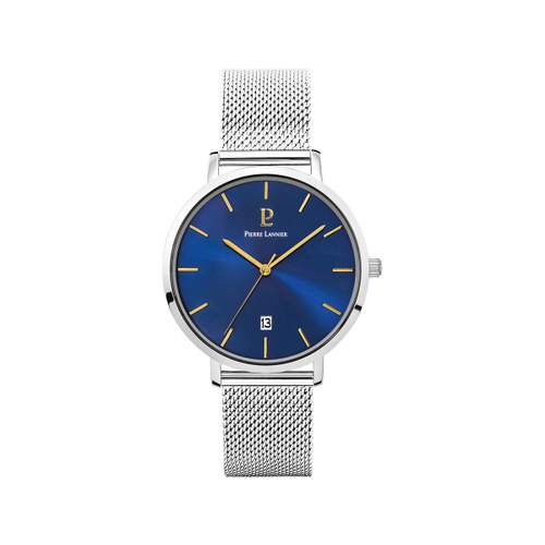 Montre Pierre Lannier homme acier bracelet maille milanaise