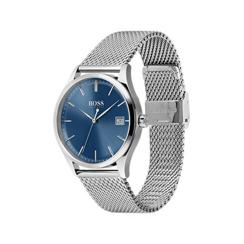 Boss herenhorloge van roestvrij staal Milanese mesh