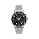 Montre Boss homme chronographe acier maille milanaise - vue 1
