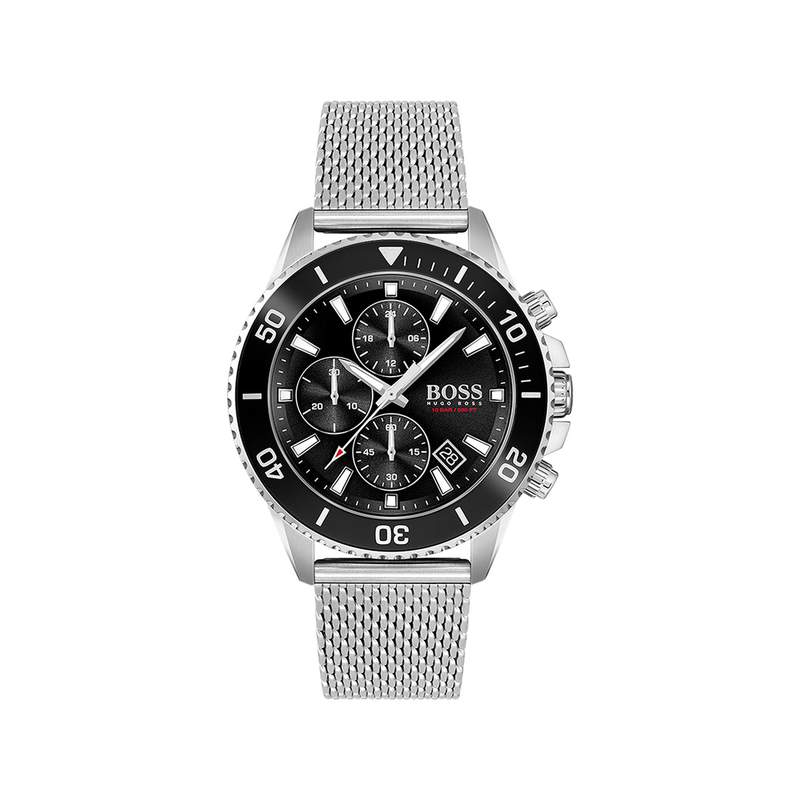 Montre Boss homme chronographe acier maille milanaise - vue 1