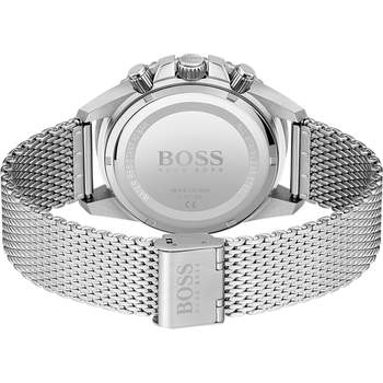 Boss herenchronograafhorloge van staal met Milanese-band