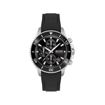 Montre Boss homme acier bracelet silicone noir - vue 1