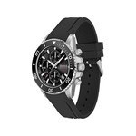 Montre Boss homme acier bracelet silicone noir - vue 2