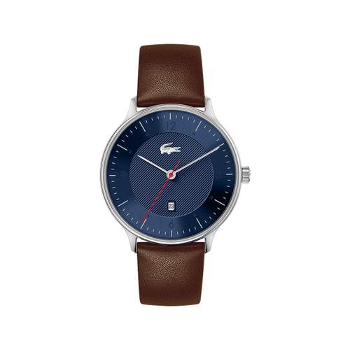 Montre LACOSTE Homme acier argenté, cuir