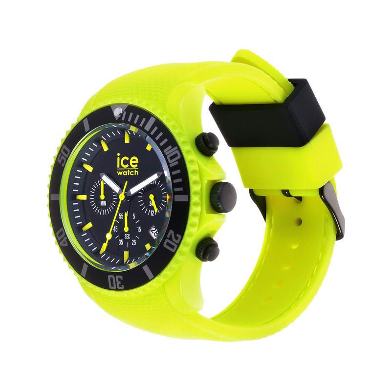 Montre Ice Watch Chrono Homme silicone jaune fluo - vue 2