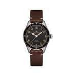Montre Hamilton homme acier bracelet cuir marron - vue 1