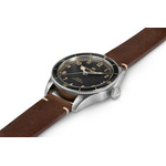 Montre Hamilton homme acier bracelet cuir marron - vue 2