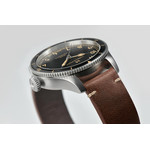 Montre Hamilton homme acier bracelet cuir marron - vue D1