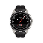Montre Tissot homme titane bracelet caoutchouc noir - vue 1
