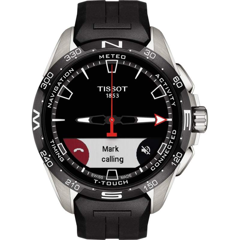 Montre Tissot homme titane bracelet caoutchouc noir - vue D3