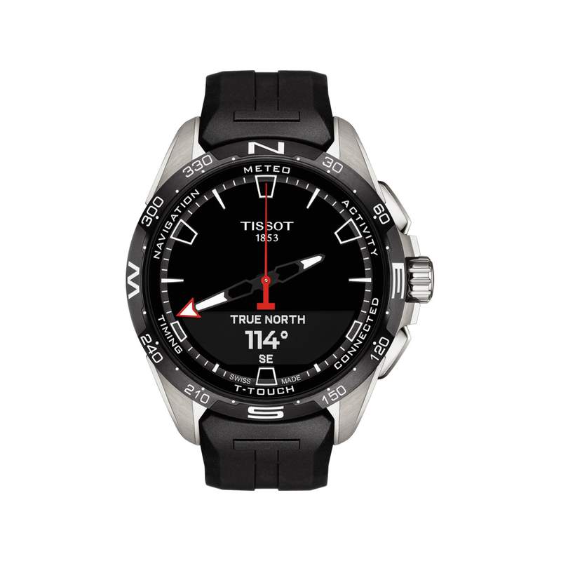 Montre Tissot homme titane bracelet caoutchouc noir - vue D5