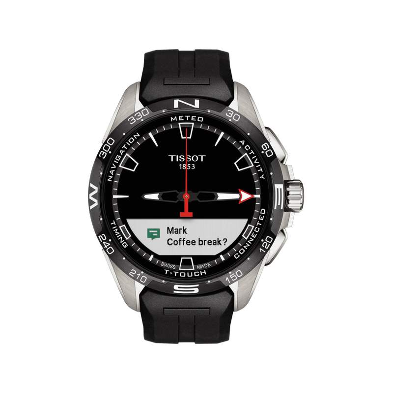 Montre Tissot homme titane bracelet caoutchouc noir - vue D7