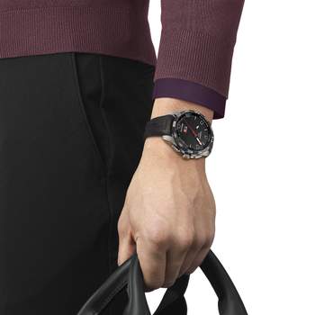 Tissot herenhorloge van titanium met zwarte rubberen band