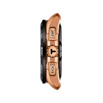 Montre Tissot homme titane doré rose bracelet caoutchouc noir - vue 2