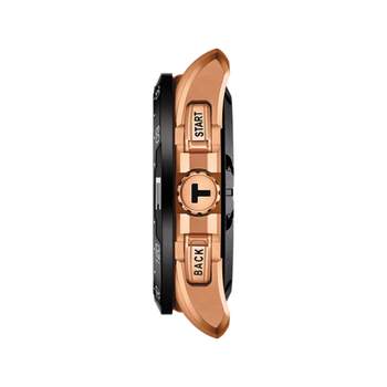 Tissot men's pink titanium watch with black rubber strap