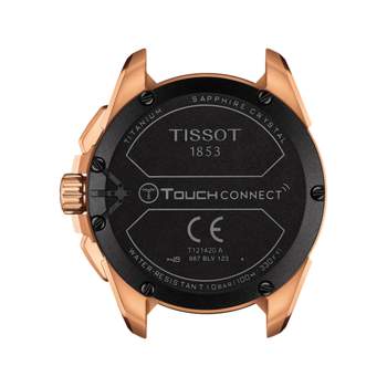Tissot men's pink titanium watch with black rubber strap