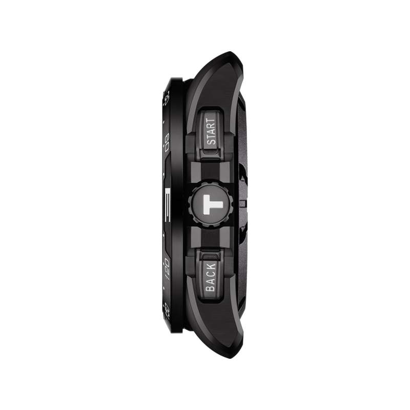 Montre Tissot homme titane bracelet caoutchouc noir - vue 2