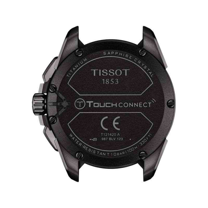 Montre Tissot homme titane bracelet caoutchouc noir - vue 3