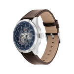 Montre Tommy Hilfiger homme automatique acier bracelet cuir marron - vue 2