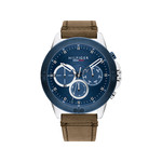 Montre Tommy Hilfiger homme acier bracelet cuir marron - vue 1