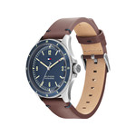 Montre Tommy Hilfiger homme acier bracelet cuir marron - vue 2