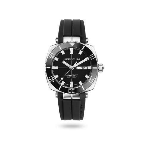 Herbelin Newport Diver Automatic men's watch steel automatic elastomer bracelet