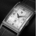 Montre Lip homme automatique acier bracelet cuir gris - vue D1