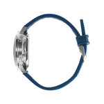 Montre Lip homme automatique acier bracelet silicone bleu - vue 2