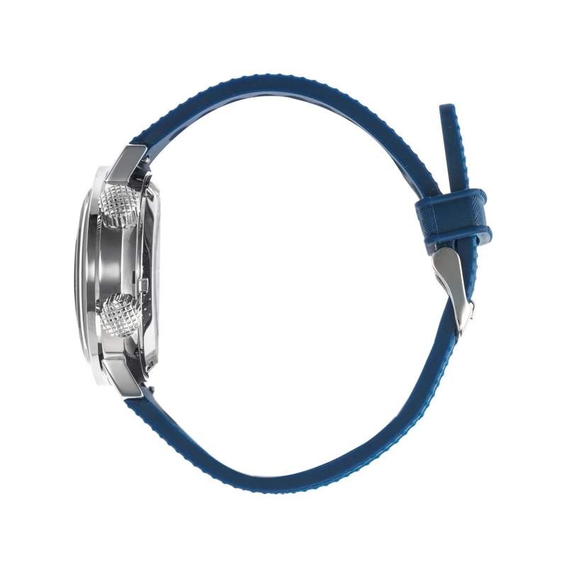 Montre Lip homme automatique acier bracelet silicone bleu - vue 2