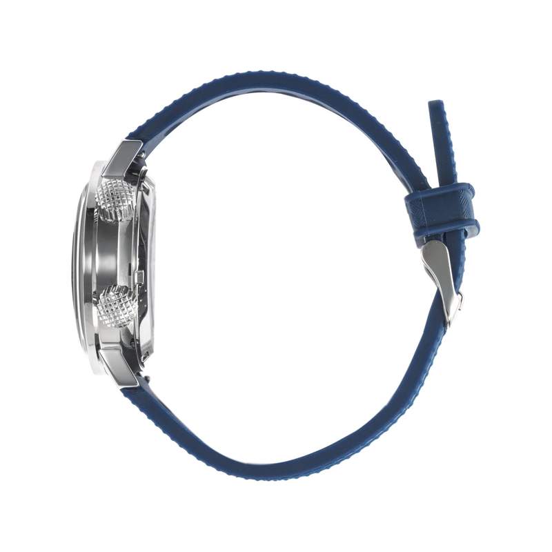 Montre Lip homme automatique acier bracelet silicone bleu - vue 4