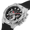 Montre Guess homme multifonction acier bracelet silicone noir - vue VD1