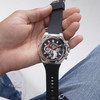 Montre Guess homme multifonction acier bracelet silicone noir - vue VD3