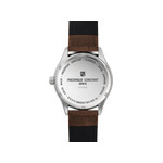 Montre Frédérique Constant homme acier bracelet cuir marron - vue 3