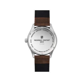 Frédérique Constant Stalen herenhorloge met bruine leren band