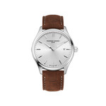 Montre Frédérique Constant homme acier bracelet cuir marron - vue 1