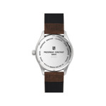 Montre Frédérique Constant homme acier bracelet cuir marron - vue 3